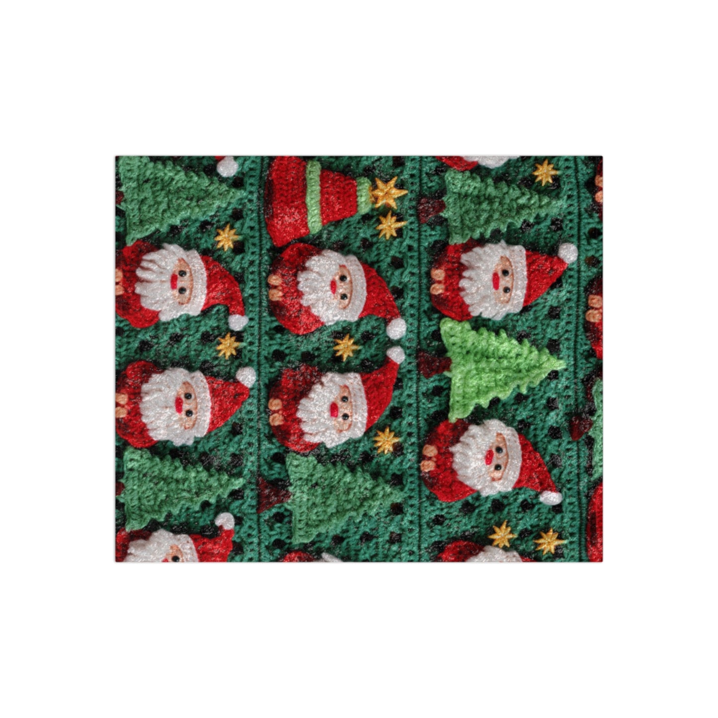 Santa Claus Crochet Pattern, Christmas Design, Festive Holiday Decor, Father Christmas Motif. Perfect for Yuletide Celebration - Crushed Velvet Blanket