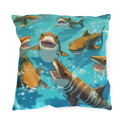 Tiger Shark: Ocean Marine Wildlife - Underwater - Outdoor Pillows