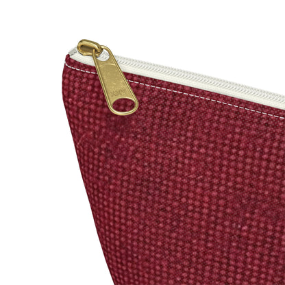 Seamless Texture - Maroon/Burgundy Denim-Inspired Fabric - Accessory Pouch w T-bottom