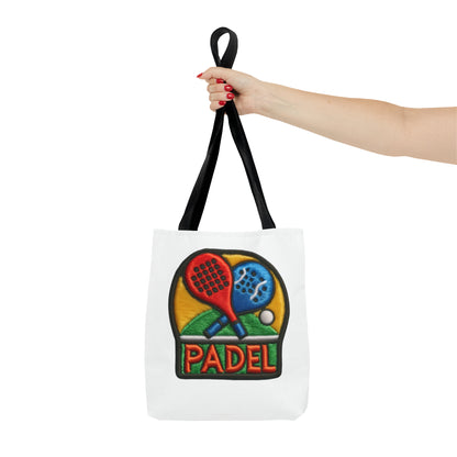 Padel Chenille Patch, Faux Graphic- Tote Bag (AOP)