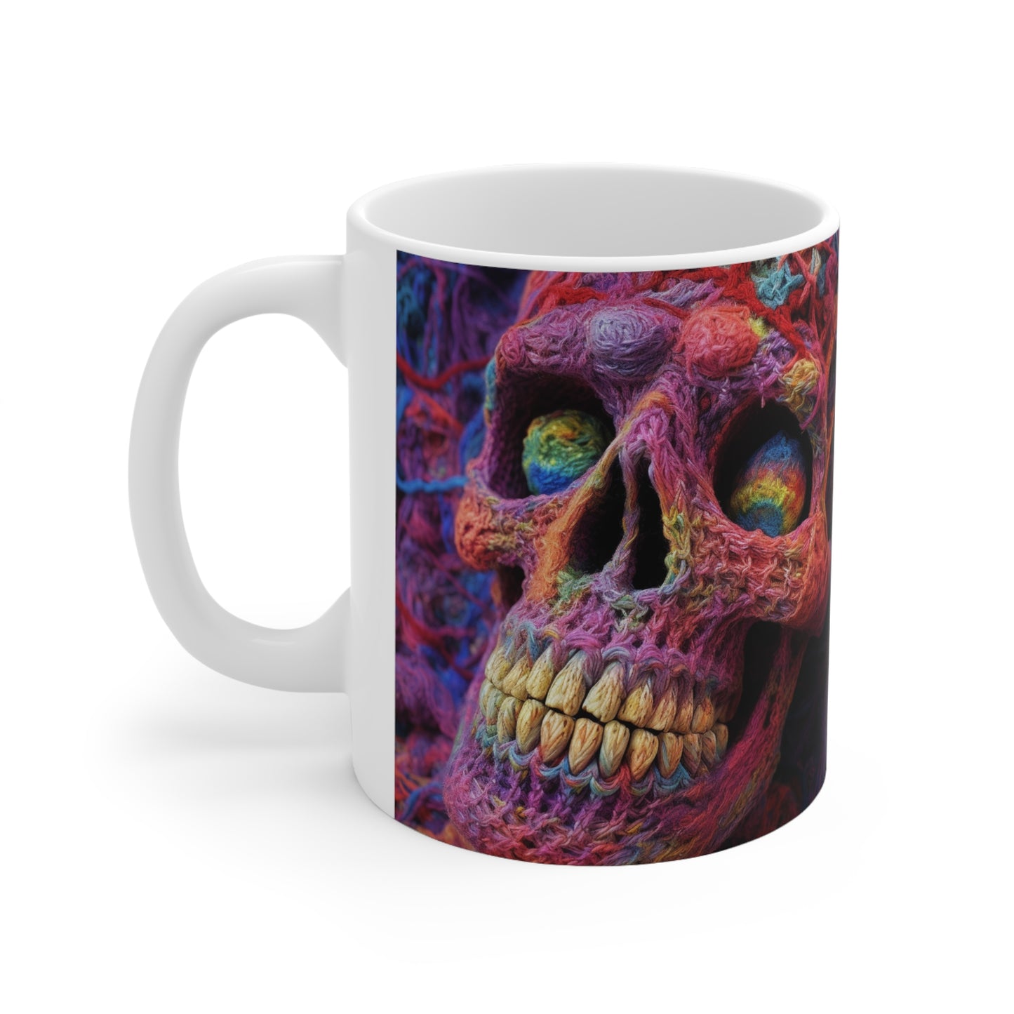 Crochet Skeleton Skull Halloween -Ceramic Mug 11oz