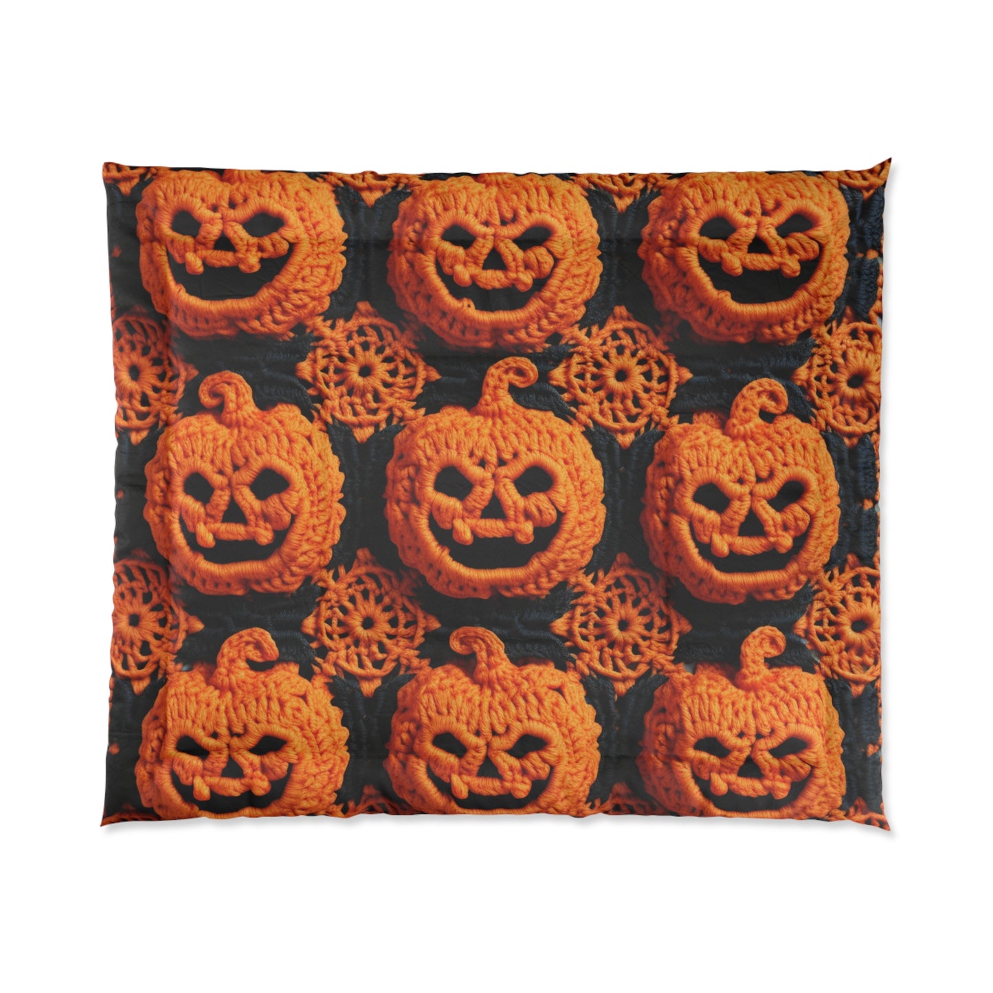 Halloween Crochet Pumpkin Scary Horror Festive Holiday Pattern - Comforter