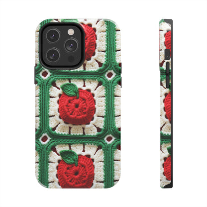 Apple Granny Square Crochet Pattern: Wild Fruit Tree, Delicious Red Design - Tough Phone Cases