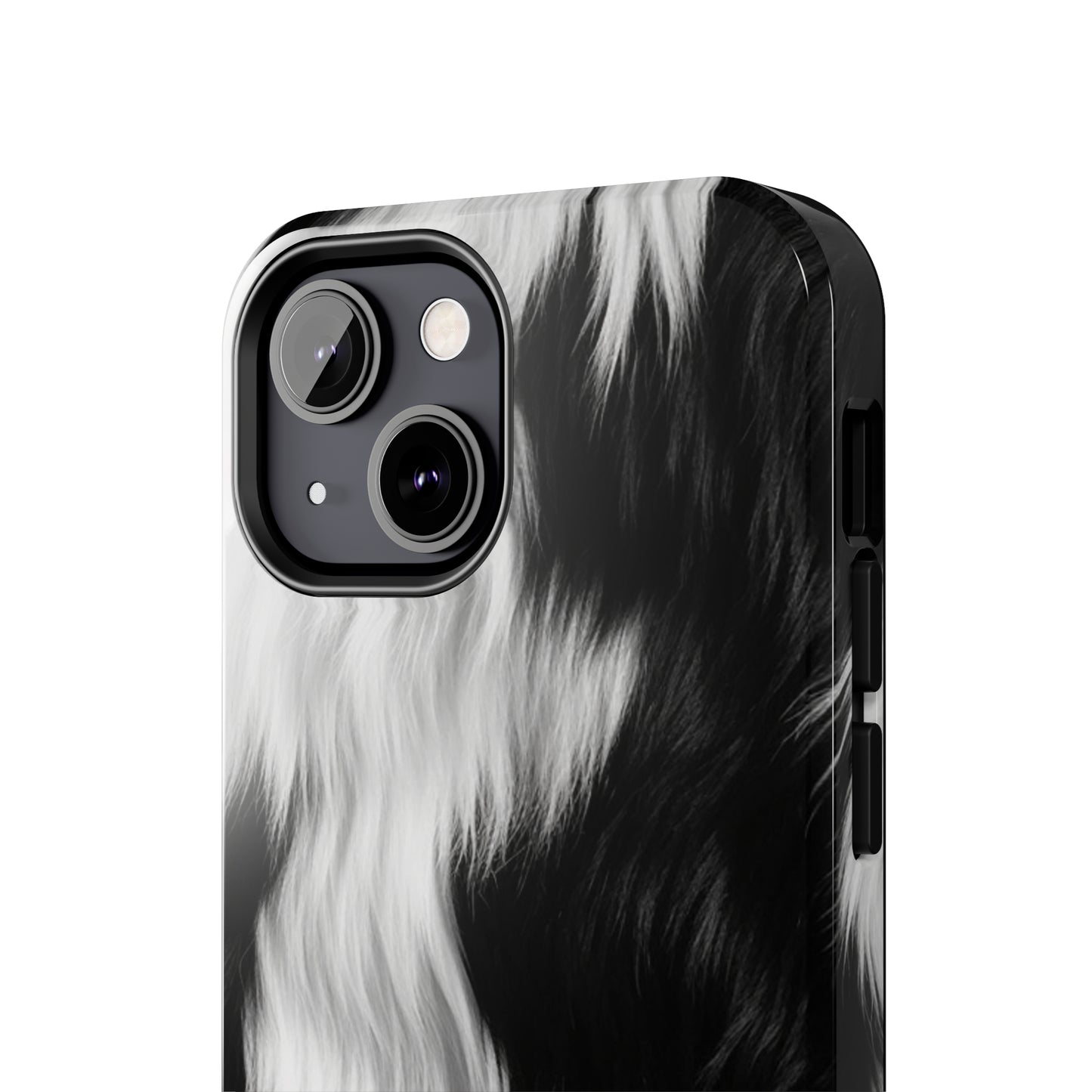 Cowhide on Hair Leather - Black and White - Designer Style - Tough Phone Cases