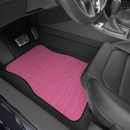 Doll-Like Pink Denim Designer Fabric Style - Car Mats (Set of 4)