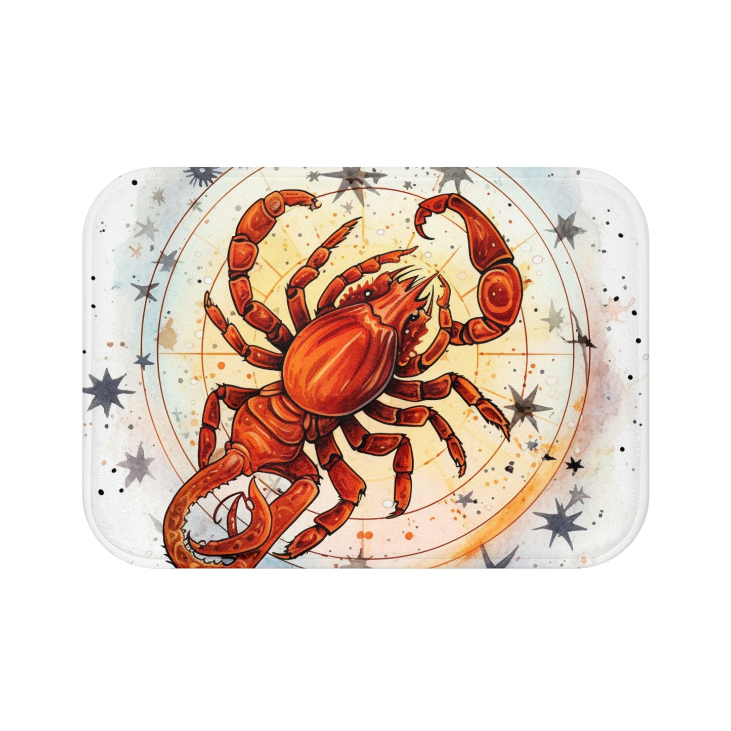 Prickly Scorpio Astrology - Sharp Zodiac Scorpion Celestial Horoscope - Bath Mat