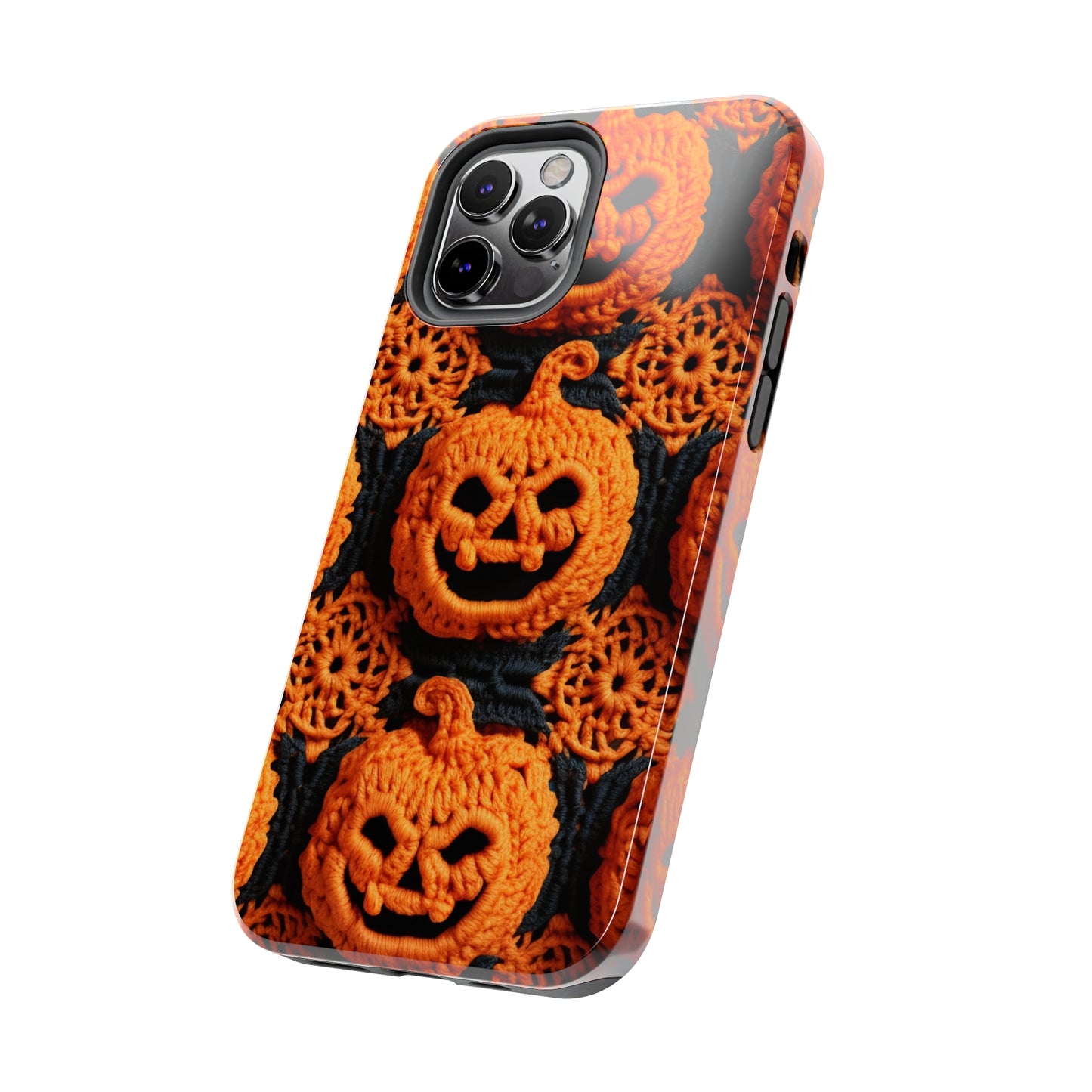 Halloween Crochet Pumpkin Scary Horror Festive Holiday Pattern - Tough Phone Cases