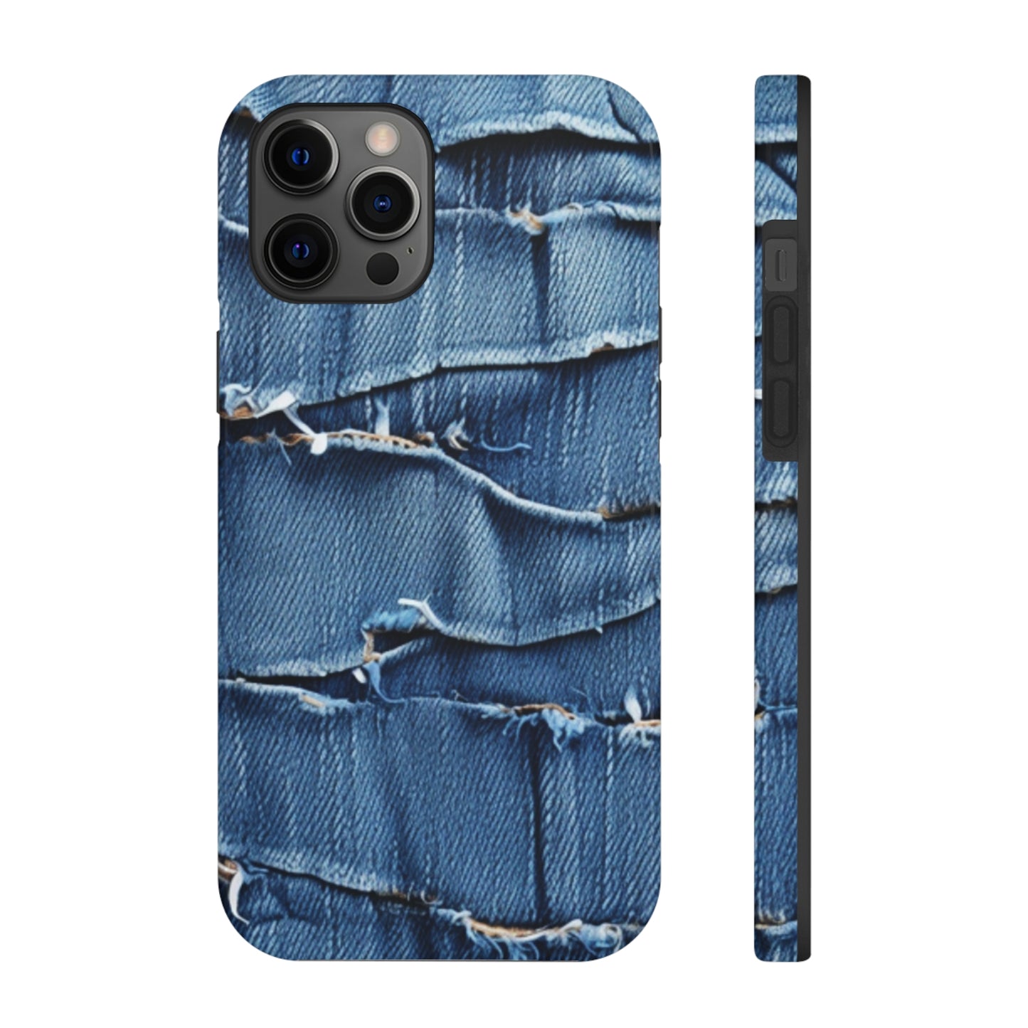 Midnight Blue Distressed Denim: Rugged, Torn & Stylish Design - Tough Phone Cases