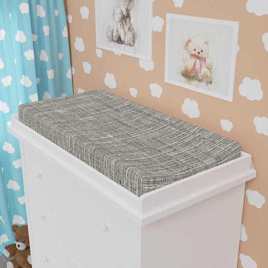 Silver Grey: Denim-Inspired, Contemporary Fabric Design - Baby Changing Pad Cover