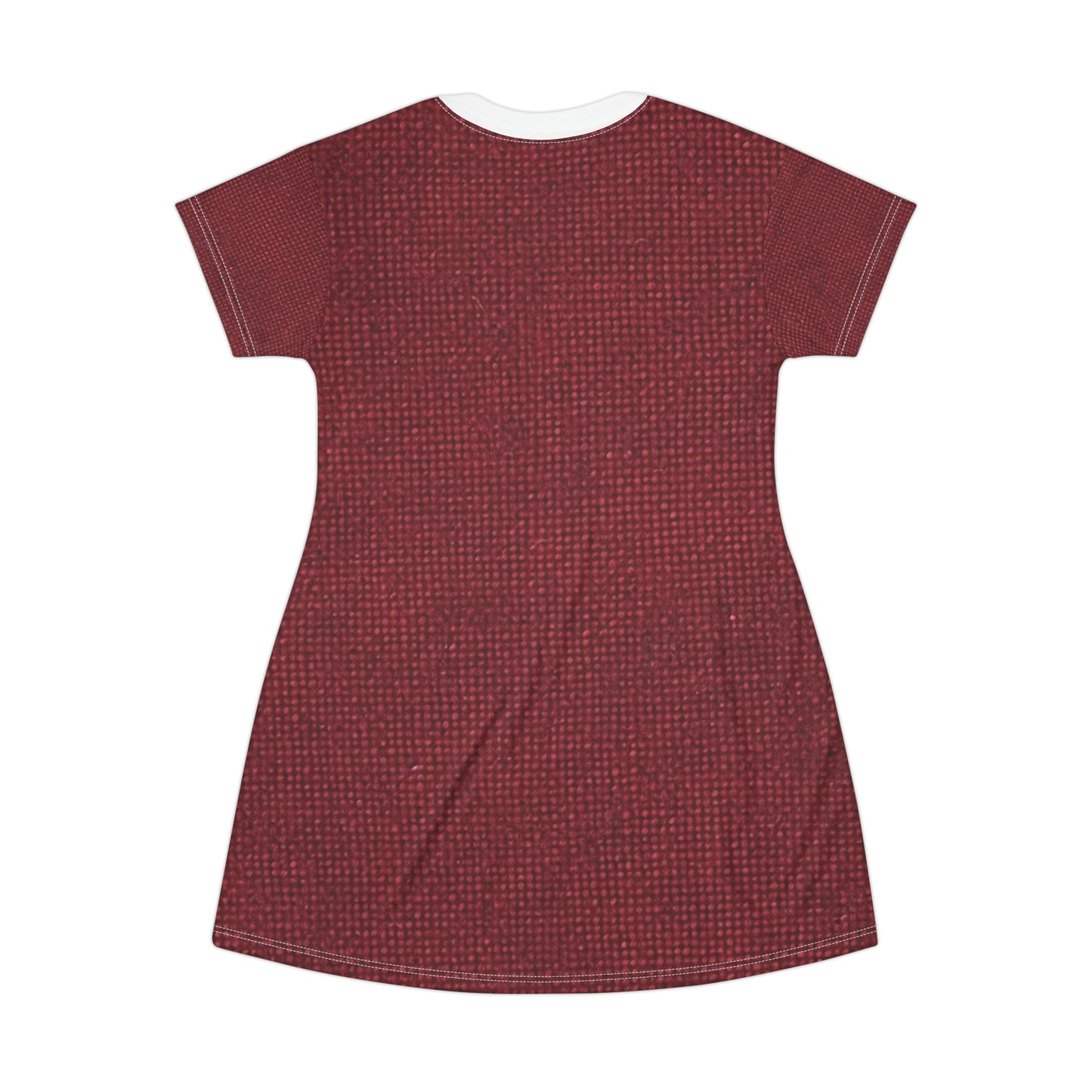 Seamless Texture - Maroon/Burgundy Denim-Inspired Fabric - T-Shirt Dress (AOP)