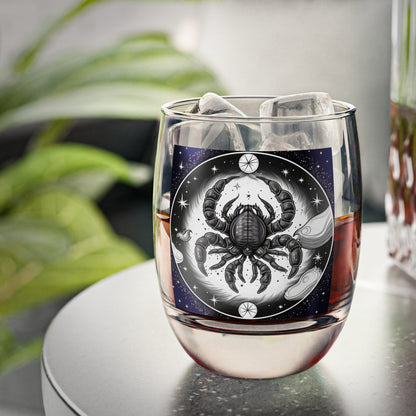 Scorpio Zodiac - High-Quality Clear Glass Whiskey Glass - Mystical Starry Design