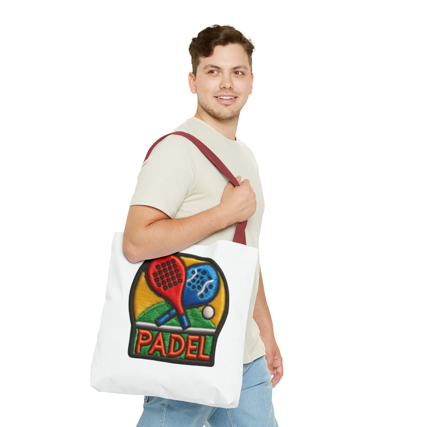 Padel Chenille Patch, Faux Graphic- Tote Bag (AOP)