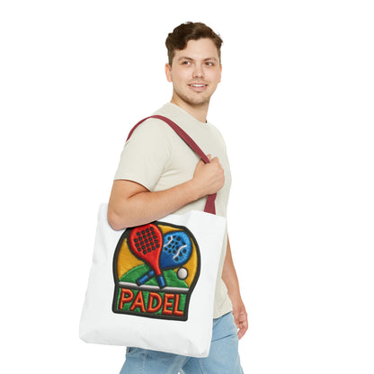 Padel Chenille Patch, Faux Graphic- Tote Bag (AOP)