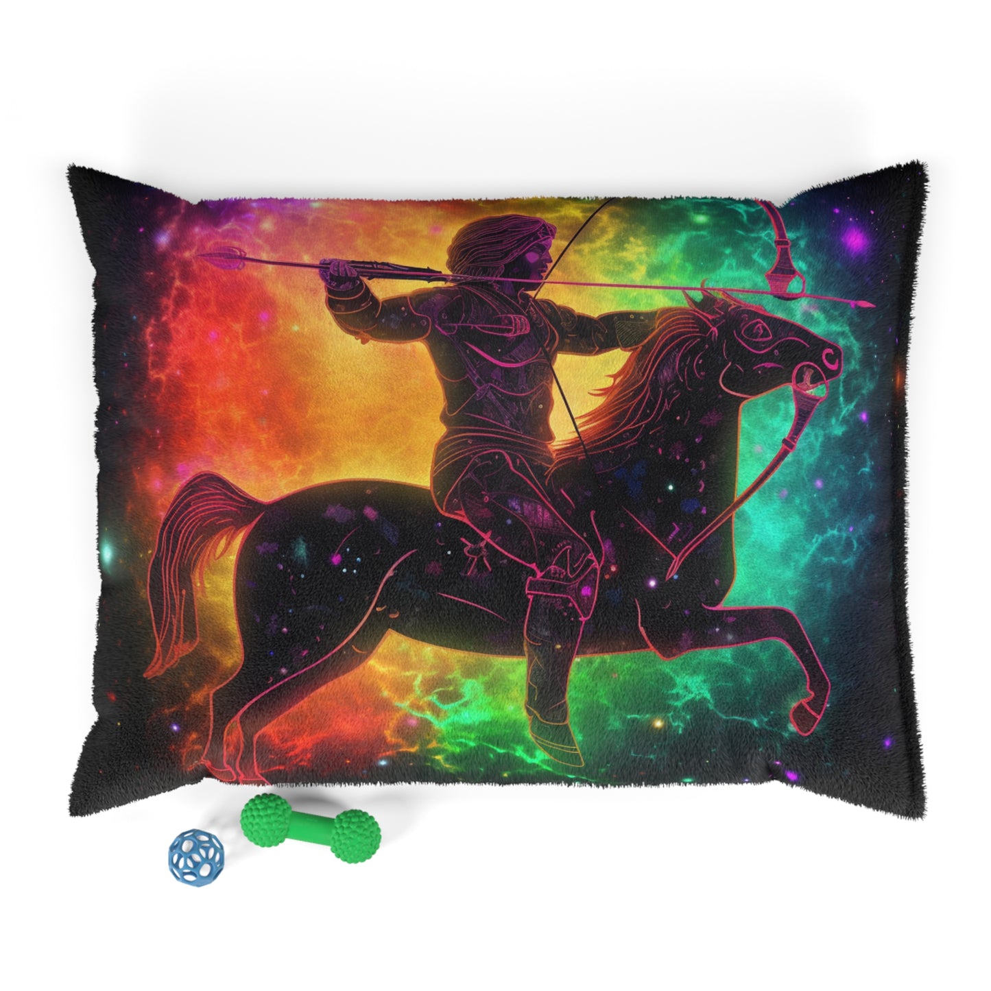 Colorful Sagittarius Zodiac Sign - Star Universe Theme - Pet Bed