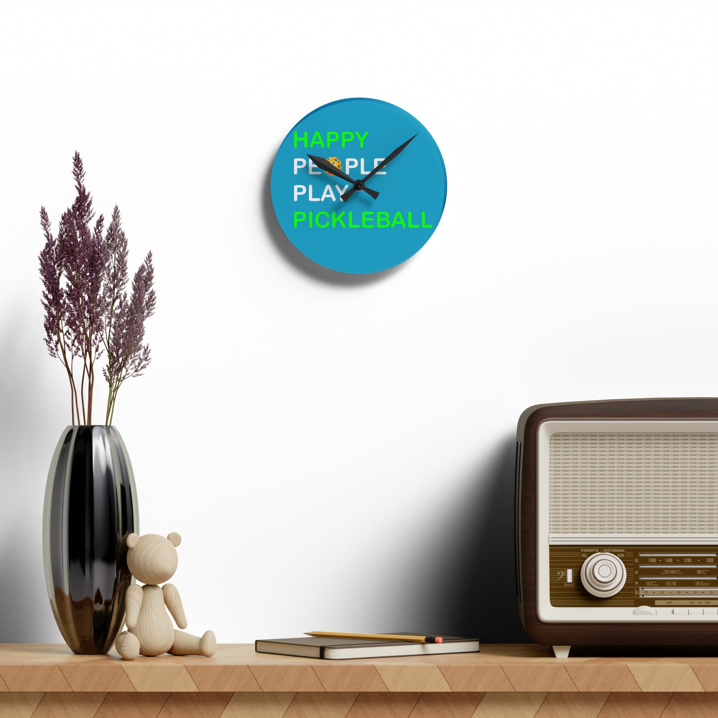 Happy People Play Pickleball - Acrylic Wall Clock