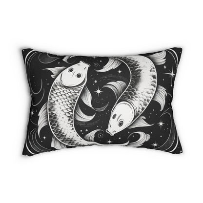 Pisces Zodiac Design, Spun-Polyester Lumbar Pillow, Double-Sided Print