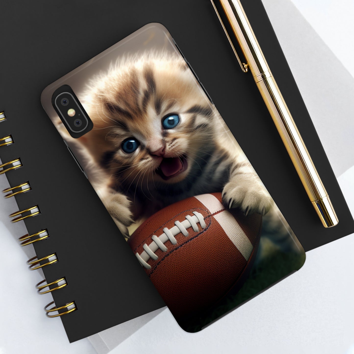 Football Kitten Touchdown: el juego deportivo ganador de Tabby - Estuches resistentes para teléfonos