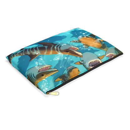 Tiger Shark: Ocean Marine Wildlife - Underwater - Accessory Pouch