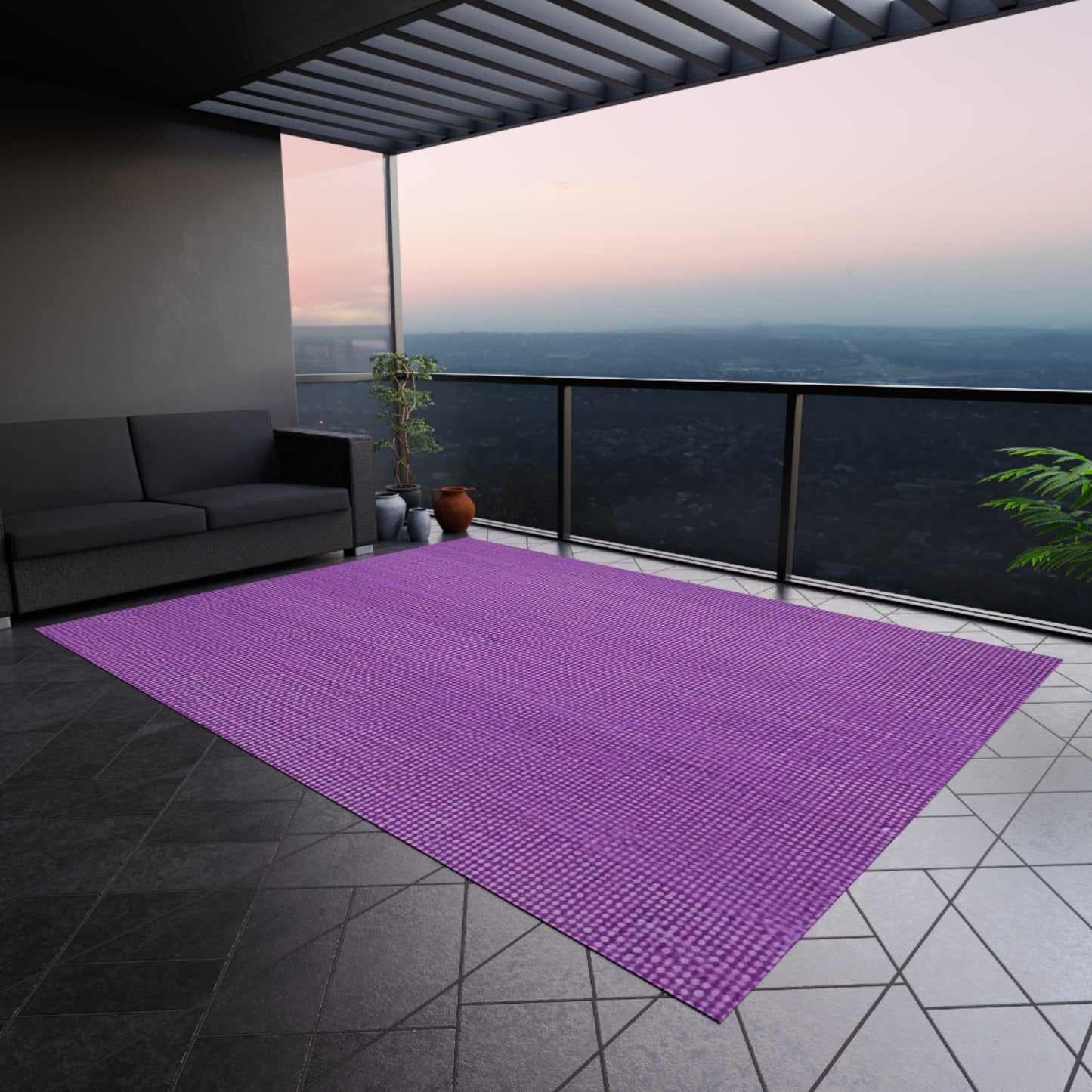 Hyper Iris Orchid Red: Denim-Inspired, Bold Style - Outdoor Rug