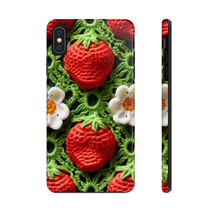 Strawberry Field Crochet - Forever Forest Greens - Fruit Berry Harvest Crop - Tough Phone Cases