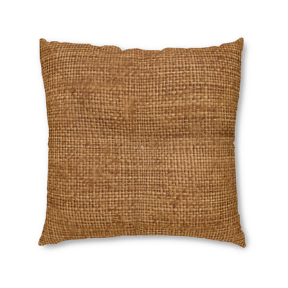 Brown Light Chocolate: Denim-Inspired Elegant Fabric - Tufted Floor Pillow, Square