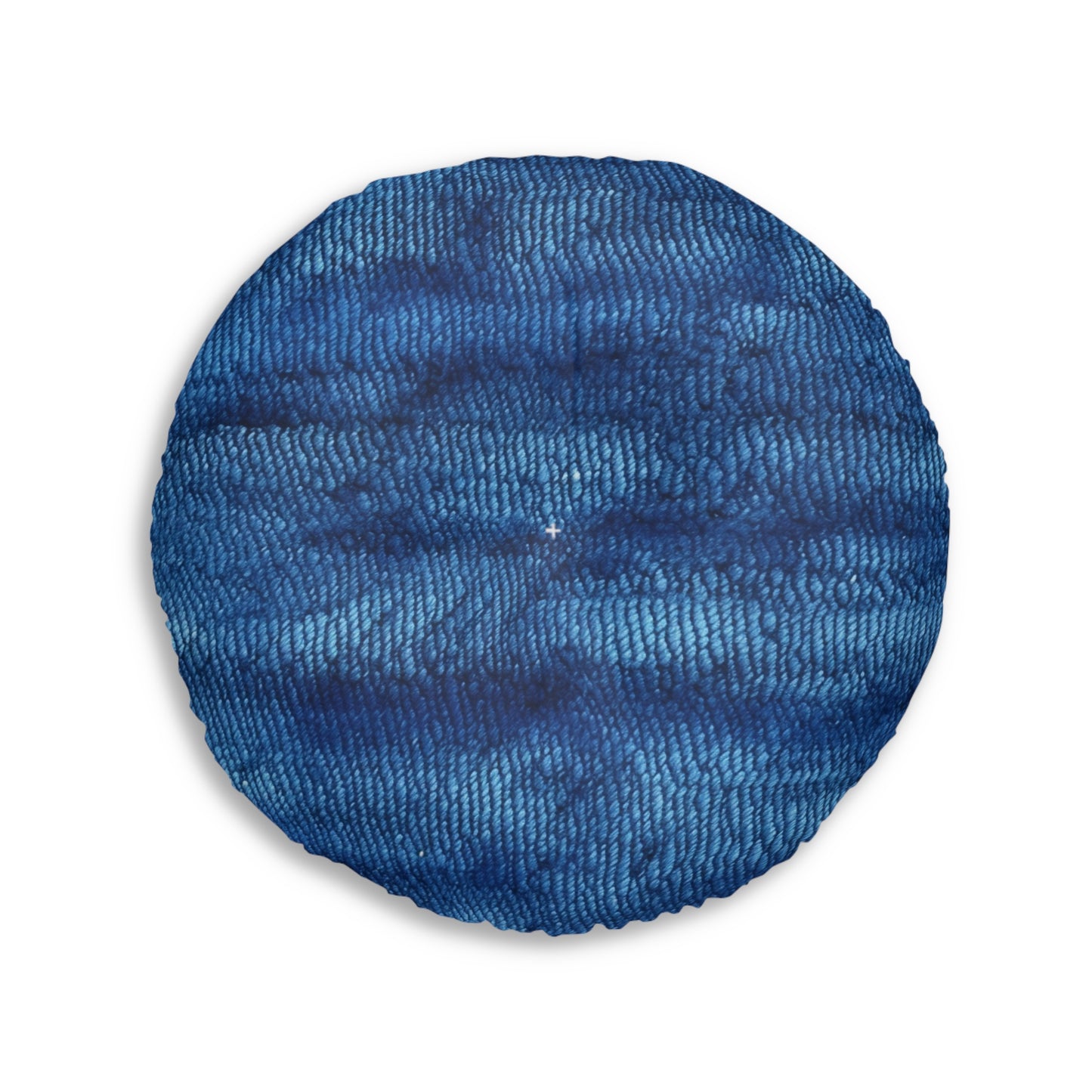 Blue Spectrum: Denim-Inspired Fabric Light to Dark - Tufted Floor Pillow, Round