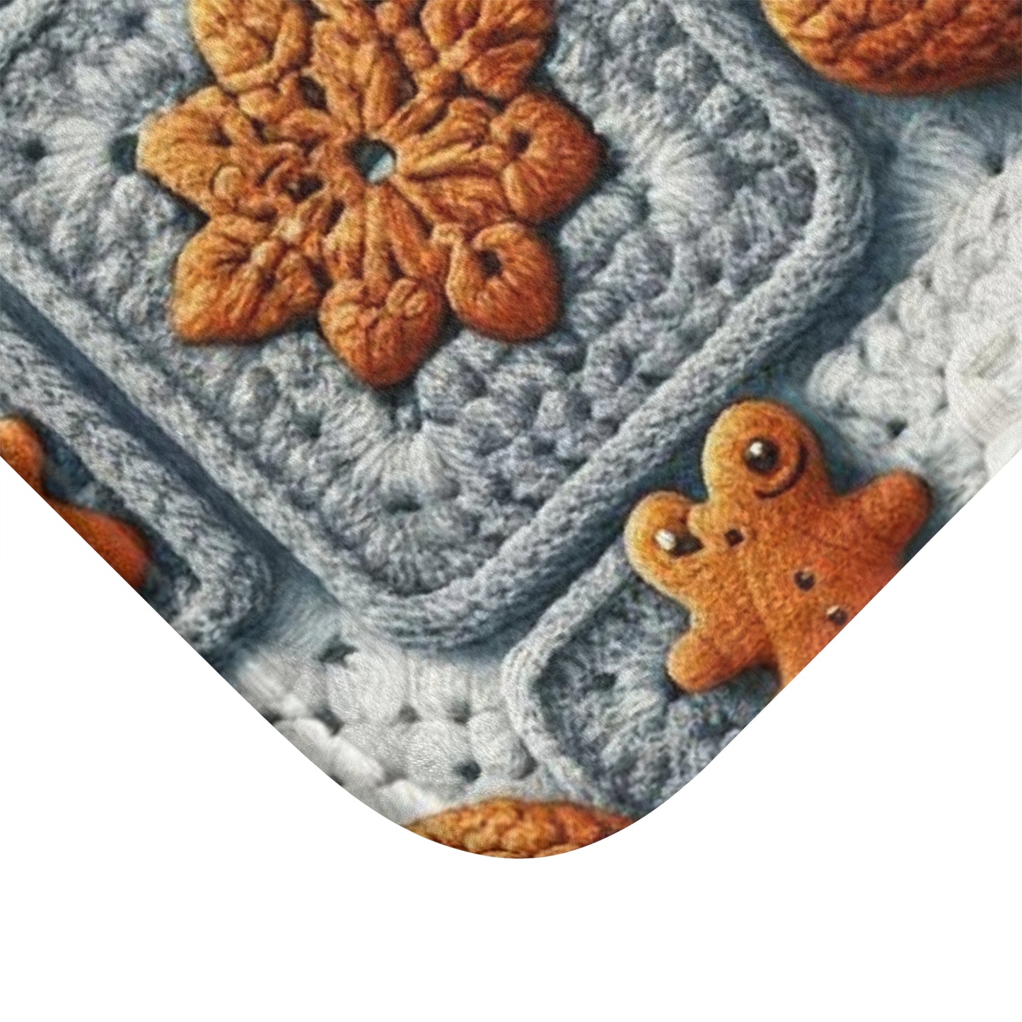 Festive Gingerbread Charm: Christmas Crochet Amigurumi with Granny Squares and Snowflake Accents - Bath Mat