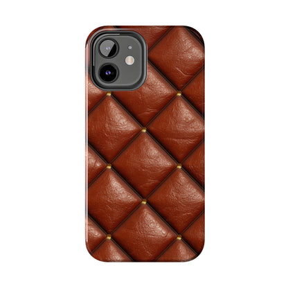 Brown Leather Cognac Pattern Rugged Durable Design Style - Tough Phone Cases