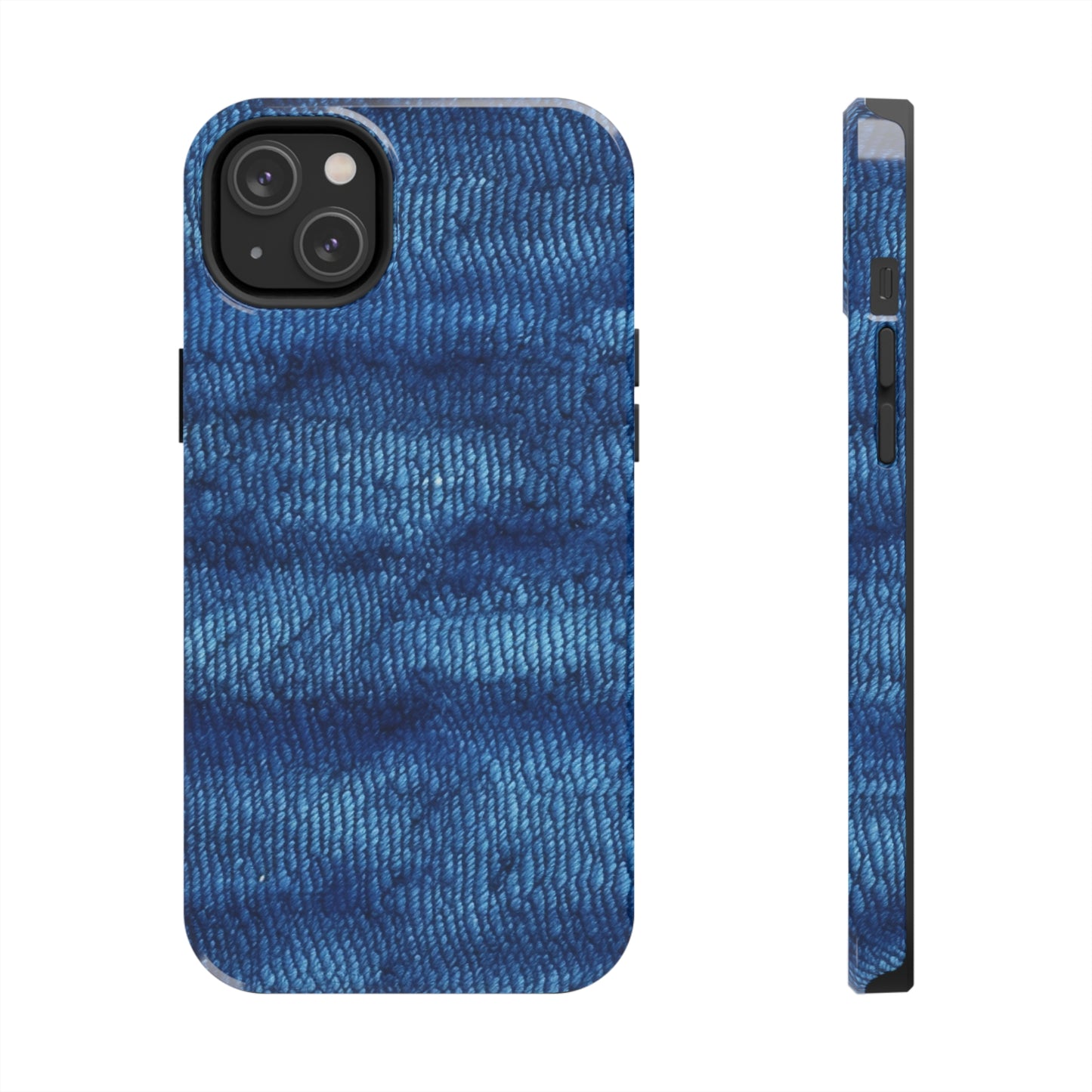 Blue Spectrum: Denim-Inspired Fabric Light to Dark - Tough Phone Cases