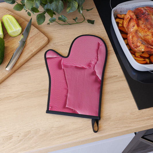 Distressed Neon Pink: Edgy, Ripped Denim-Inspired Doll Fabric - Oven Glove