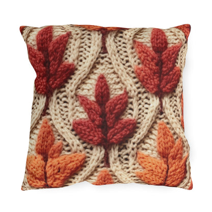 Crochet Fall Leaves: Harvest Rustic Design - Golden Browns -Woodland Maple Magic - Outdoor Pillows