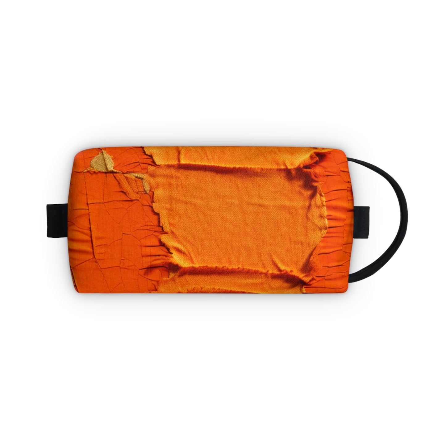 Fiery Citrus Orange: Edgy Distressed, Denim-Inspired Fabric - Toiletry Bag