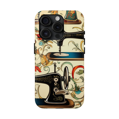 Classic Sewing Machines and Vibrant Thread Spools Pattern, Tailoring and Quilting - Tough Phone Cases