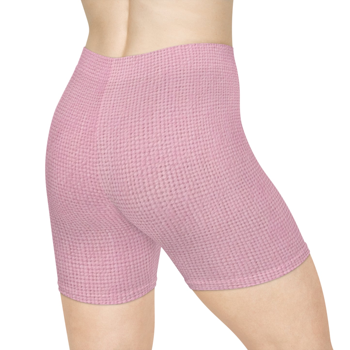 Blushing Garment Dye Pink: tela de tonos suaves inspirada en la mezclilla - Shorts ciclistas para mujer (AOP) 