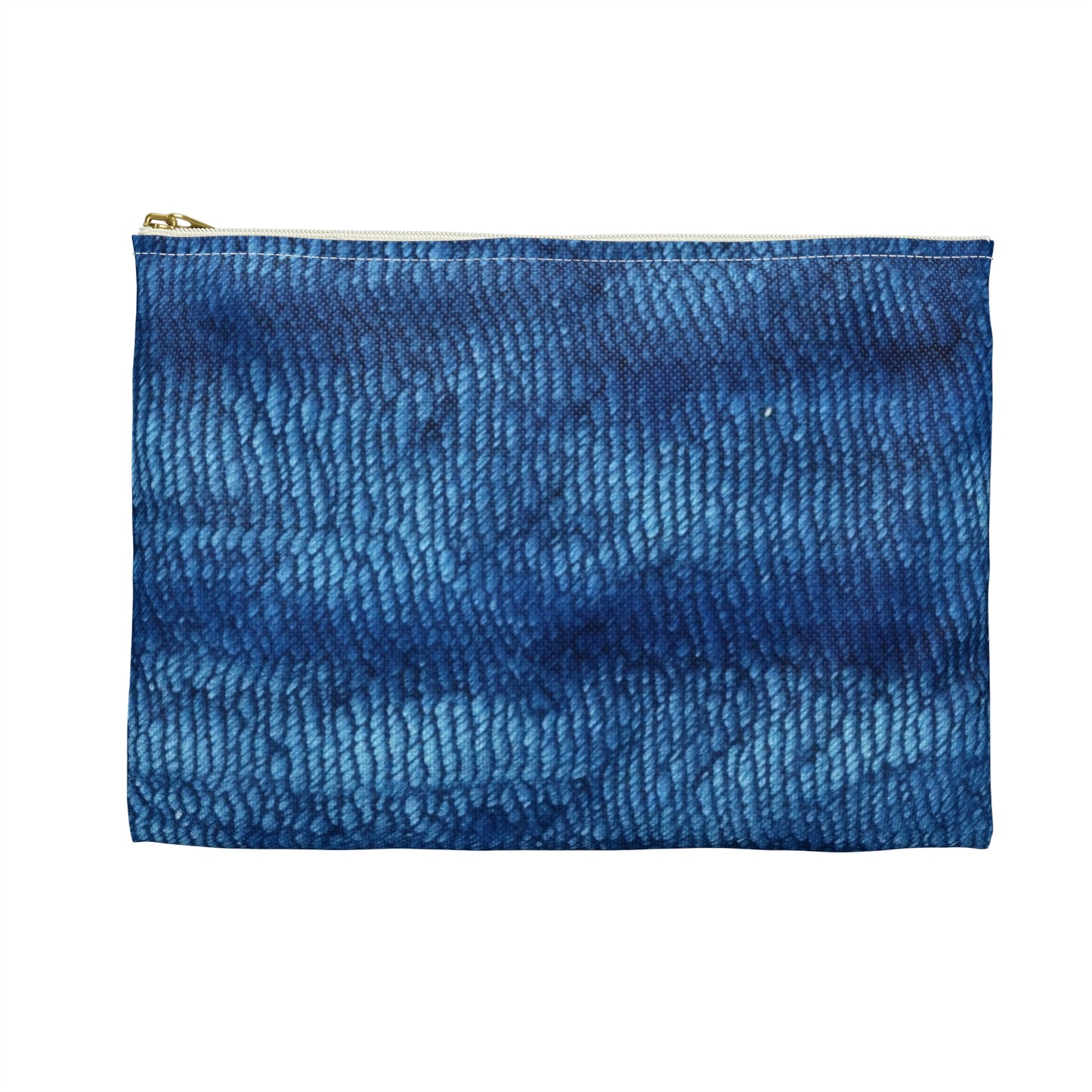 Blue Spectrum: Denim-Inspired Fabric Light to Dark - Accessory Pouch