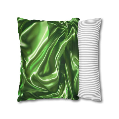 Green Silk, Spun Polyester Square Pillowcase