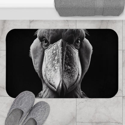 Shoebill Bird, Bird Watch Gift. Bath Mat