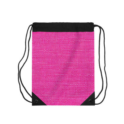 Hot Neon Pink Doll Like: Denim-Inspired, Bold & Bright Fabric - Drawstring Bag