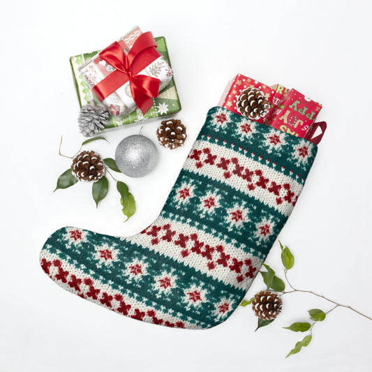 Christmas Knit Crochet Holiday, Festive Yuletide Pattern, Winter Season - Christmas Stockings