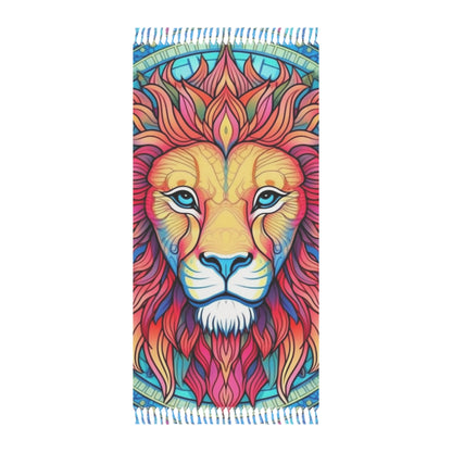 Astrological Leo - Cosmic Zodiac Constellation, Lion Symbol Art - Boho Beach Cloth