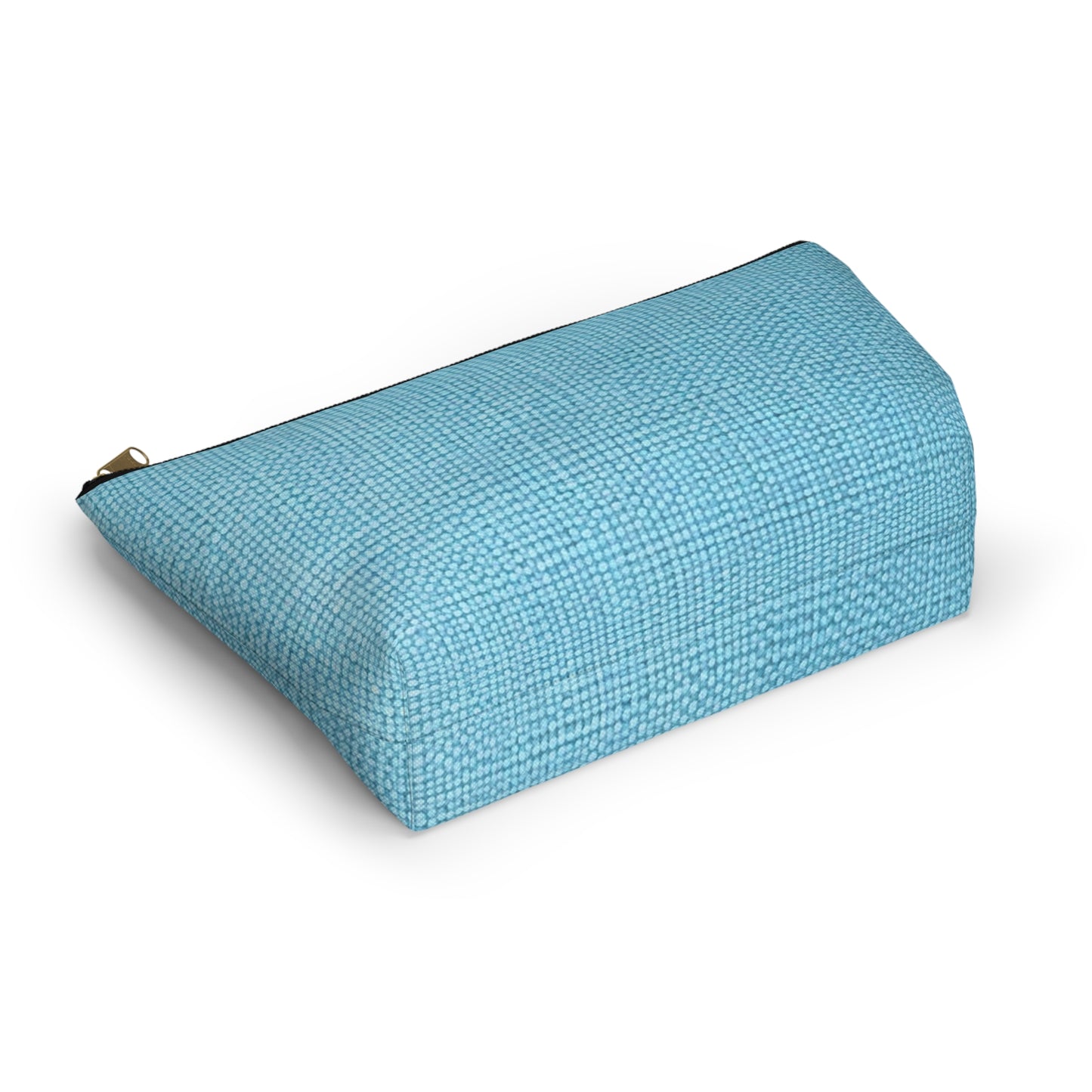 Bright Aqua Teal: Denim-Inspired Refreshing Blue Summer Fabric - Accessory Pouch w T-bottom