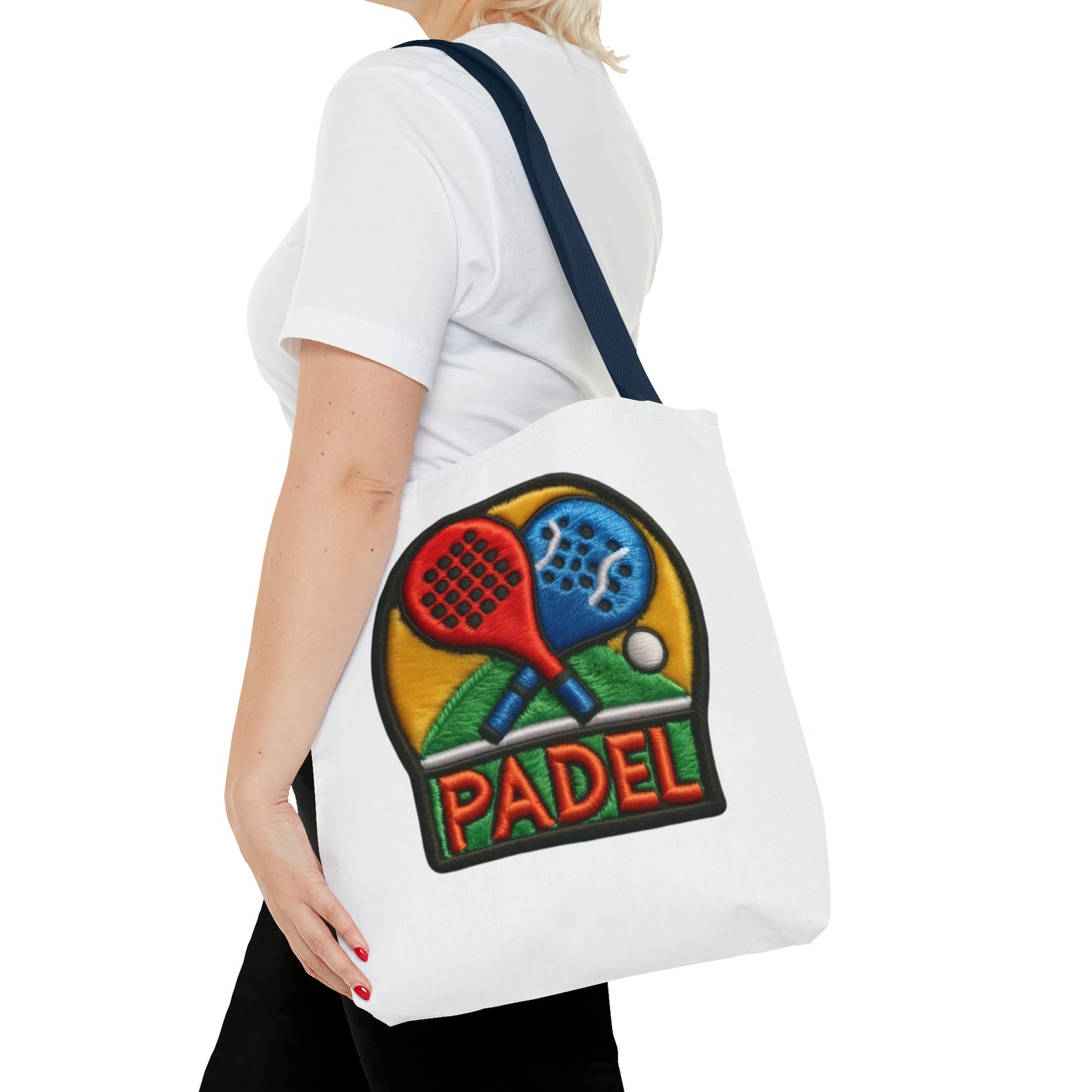 Padel Chenille Patch, Faux Graphic- Tote Bag (AOP)