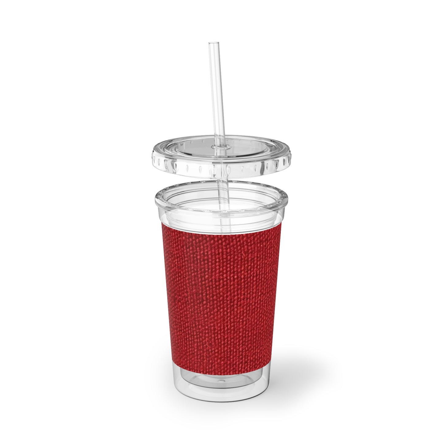 Rojo rubí atrevido: estilo de tela apasionado, inspirado en la mezclilla - Suave Acrylic Cup