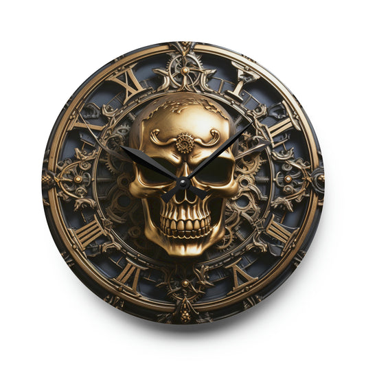 Steampunk Skull, Acrylic Wall Clock