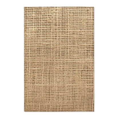 Burlap Fabric Faux Graphic, Area Rugs