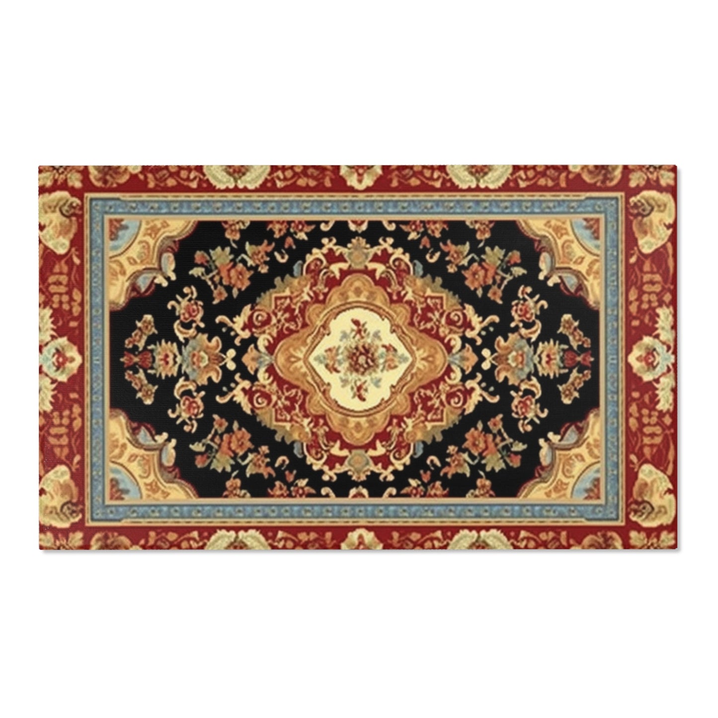 Exquisite Traditional Oriental Area Rug, Red, Multiple Sizes, Hemmed Edges