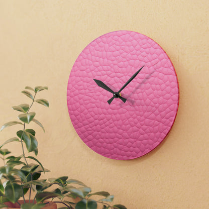 Pink Leather Design - Acrylic Wall Clock