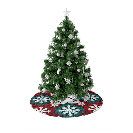 Christmas Snowflake Crochet, Festive Yuletide, Winter Wonderland Craft, Ice Crystal, Holiday Decor, Seasonal Adornments - Christmas Tree Skirts