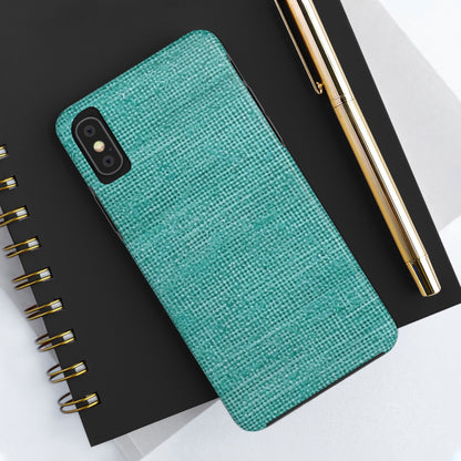 Quality Mint Turquoise Denim Fabric Deisgn, Stylish Material - Tough Phone Cases