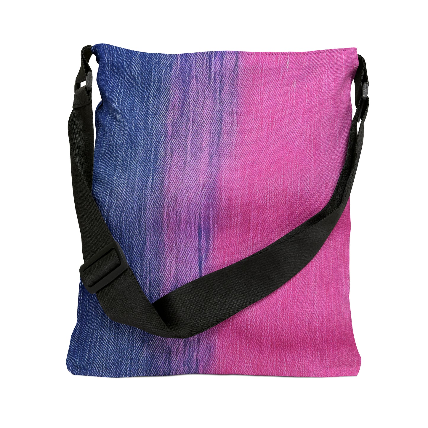 Dual Delight: Half-and-Half Pink & Blue Denim Daydream - Adjustable Tote Bag (AOP)